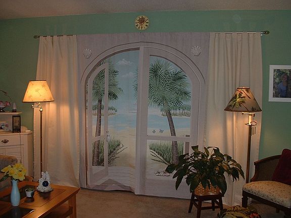 Bay Window with Curtains