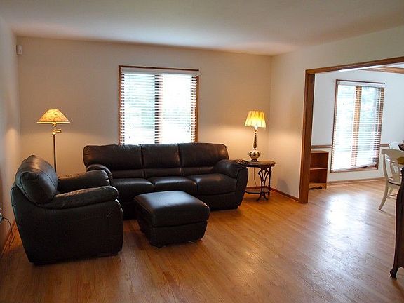 Hardwood floors in the living room.