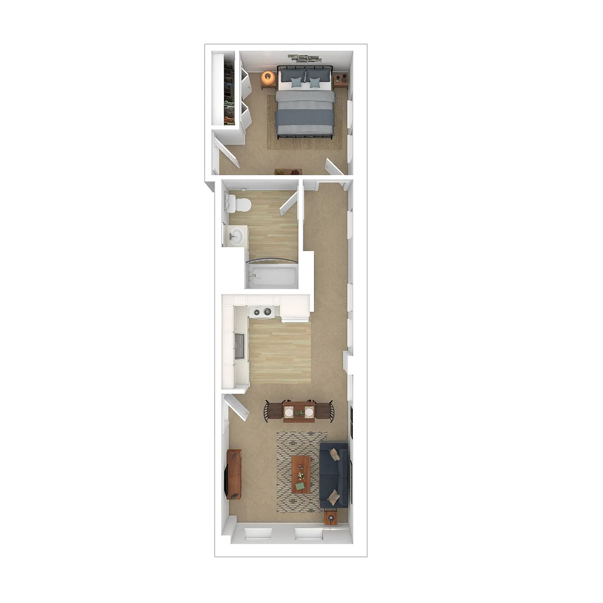 Floor plan 1 Bedroom 1 Bathroom Accessible