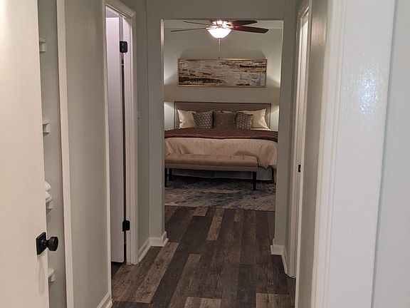 His and Her Walk-in closets. One on each side of the hall. Plus shelves on the left for easy access regularly used items.