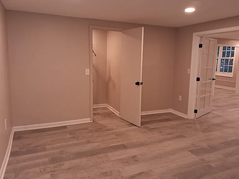 Bedroom with walk-in closet entrance
