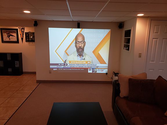 Theater room in basement.