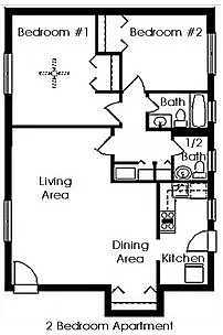 Floor plan Two Bedroom Garden Home