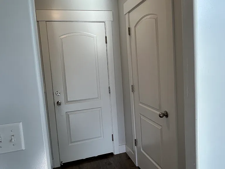 Garage door and hallway closet