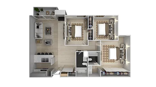 Floor plan Three bedroom Two baths