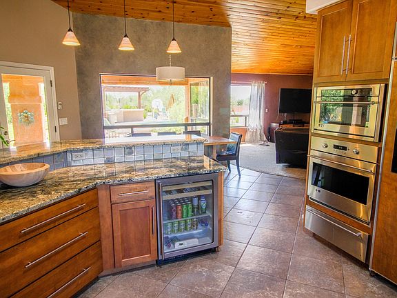Kitchen with views of yard