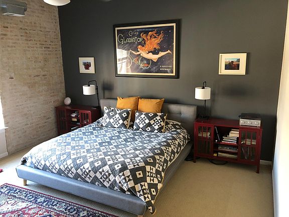 Bedroom #1- master suite Shown with a king size bed