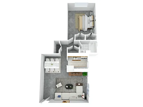 Floor plan 1BR - 1BTH - Haverford
