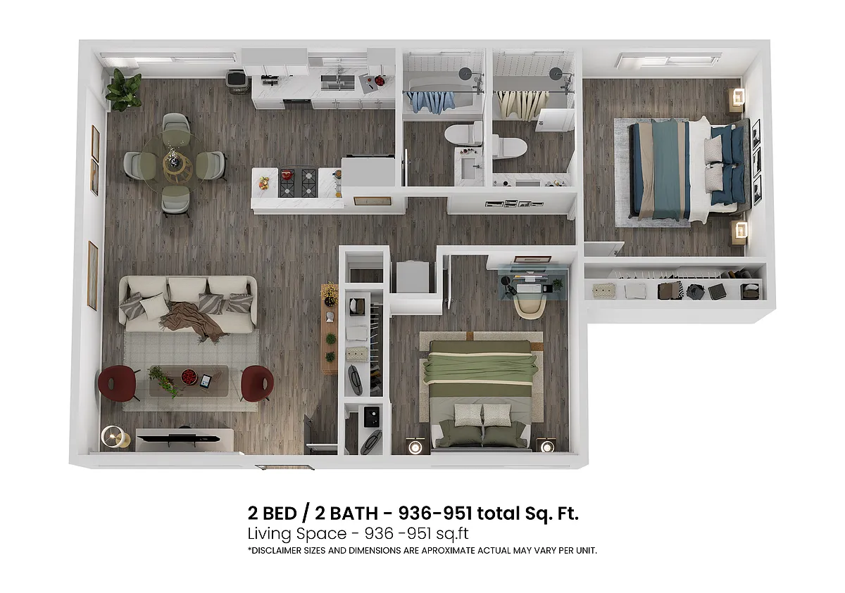 Floor plan 2 Bed 2 Bath