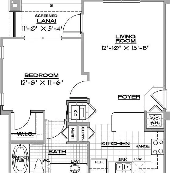 Prima-Carriage floor plan Trinity Club Apartments