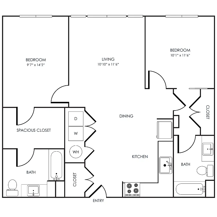 Floor plan 2 Bedroom 22C