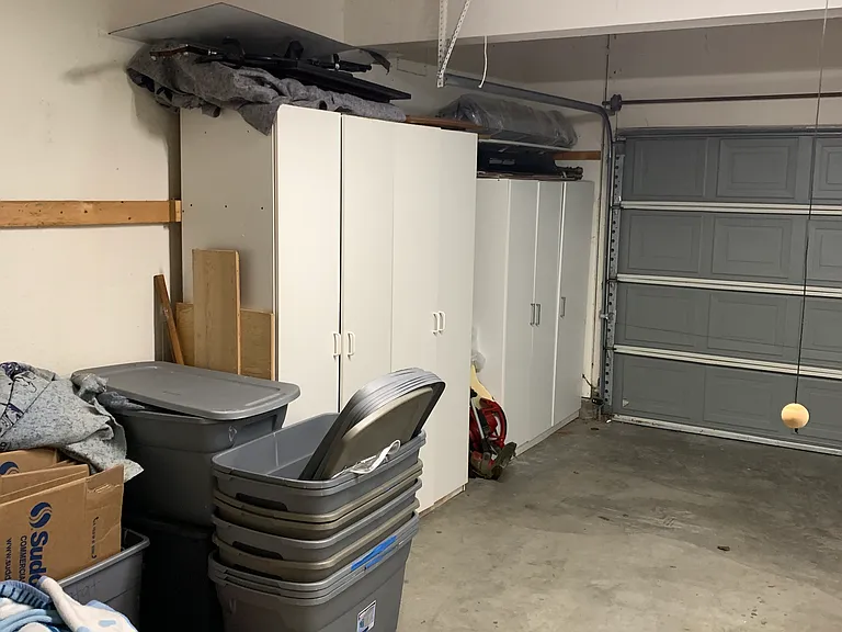 2 Car Garage with EV Charger and side storage