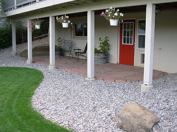 Covered flagstone patio
