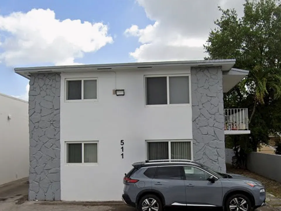 Outside View of the Front of Apartment Building