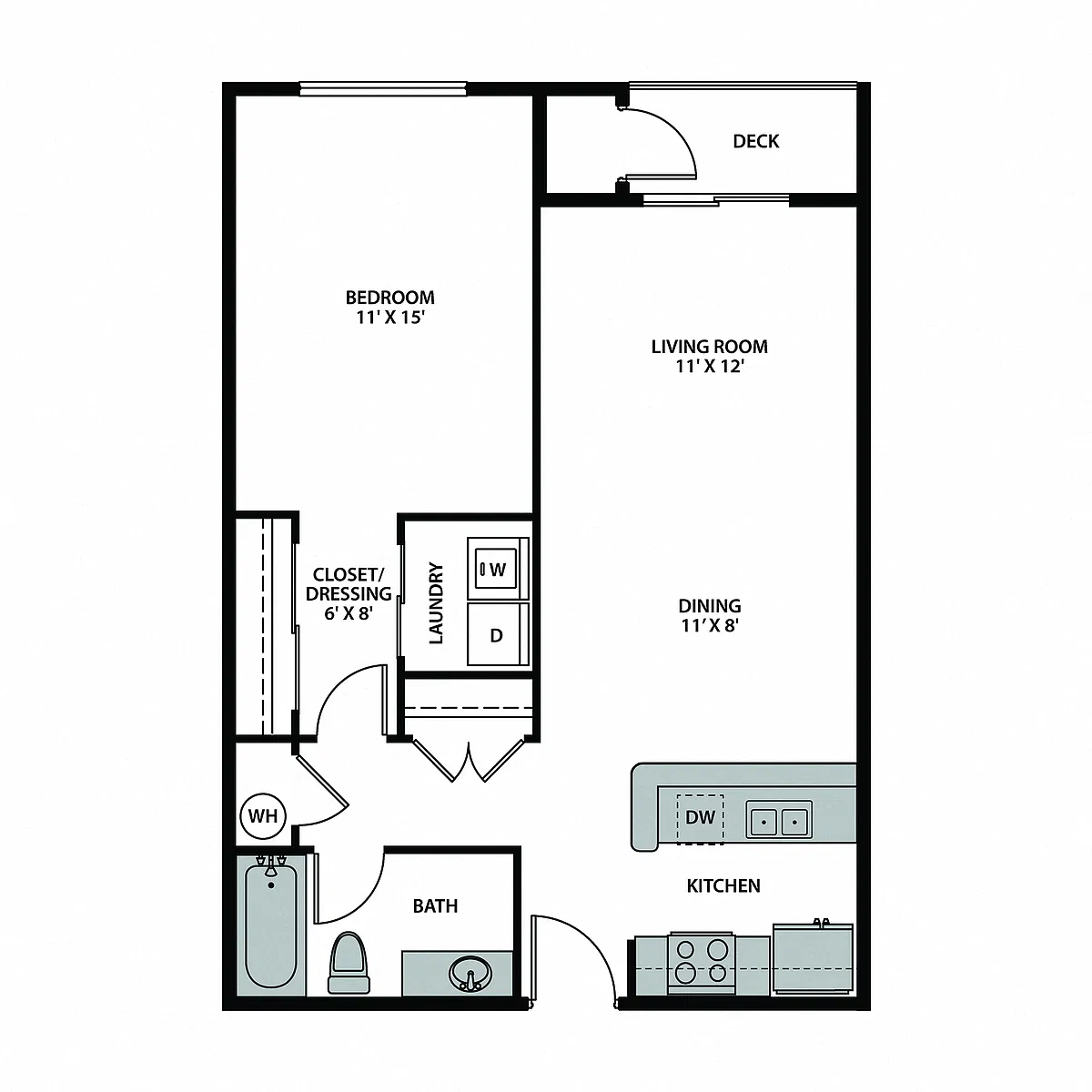 Floor plan One Bedroom Interior