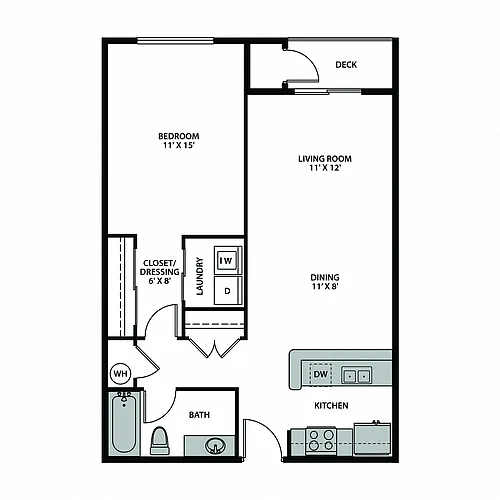 Floor plan One Bedroom Interior