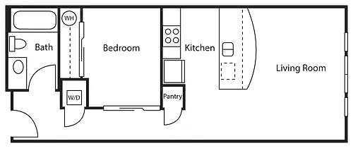 Floor plan Open 1 Bed 1 Bath