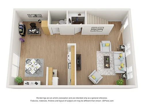 Floor plan 2 Bedroom and 1.5 Bathroom S