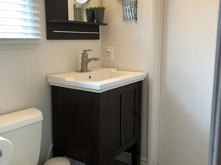 Updated bathroom with stall shower