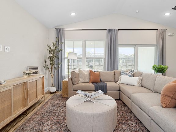 Vaulted ceiling in great room