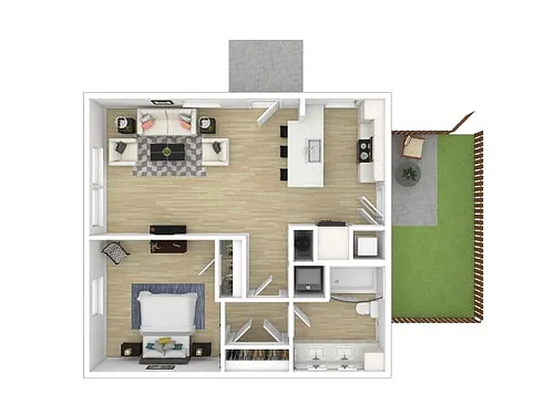 Floor plan 1br Cottage Duplex