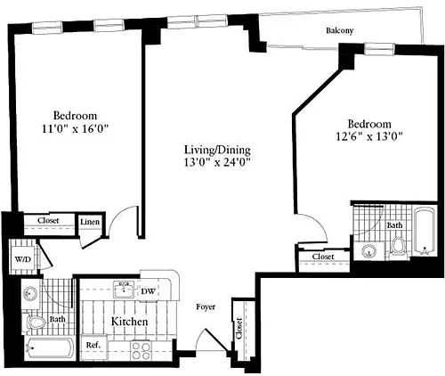 Floor plan 2 Bedrooms P