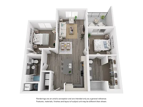 Floor plan 2 Bed/2 Bath