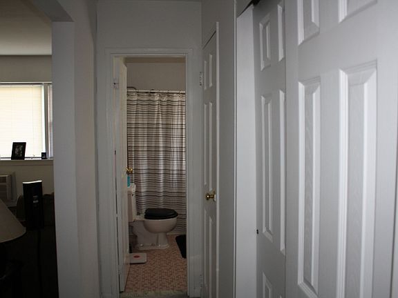 Leading to bathroom.