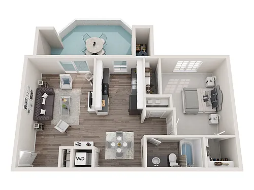 Floor plan 1x1 Titanium