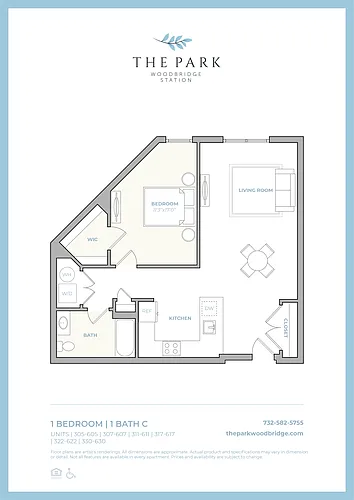 Floor plan 1 BR-C
