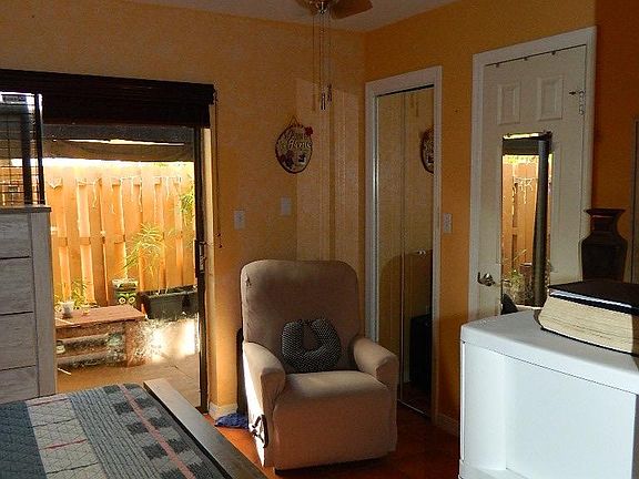 1st floor, 1st Bedroom with Full Bathroom & Patio.