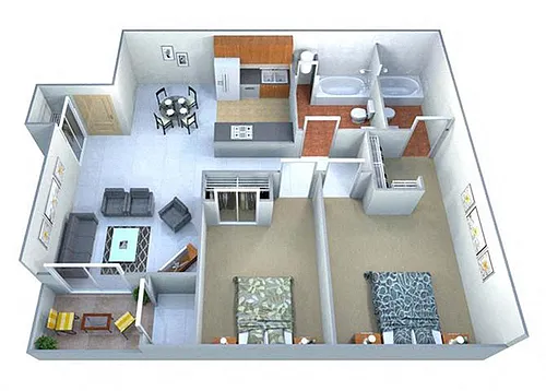 Floor plan Two Bedroom Phase I