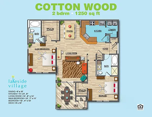 Floor plan Cotton Wood A 2x2