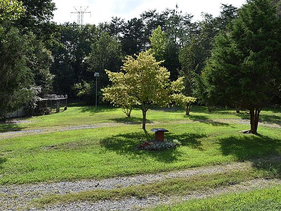 Backyard view with circular driveway