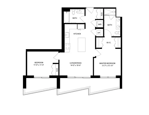 Floor plan 2 Bed-2 Bath-5