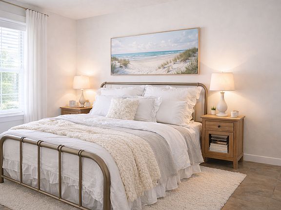 Master Bedroom with 2 walk-in closets and private bathroom with walk-in shower.