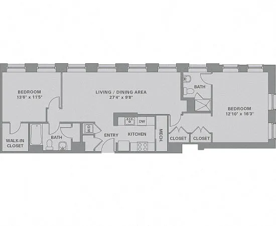 Floor plan 2 Bed/2 Bath-B11