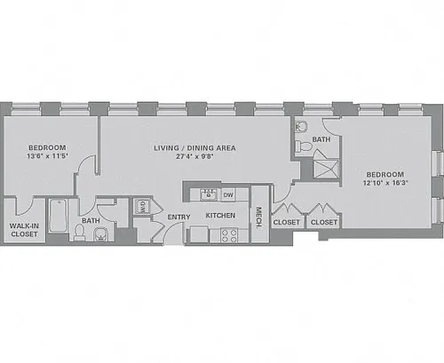 Floor plan 2 Bed/2 Bath-B11