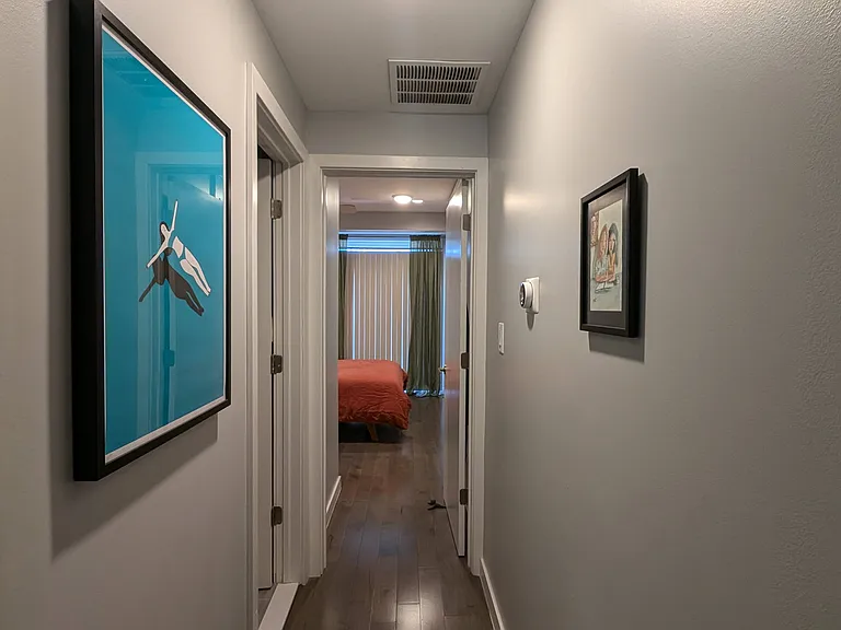 Hallway to the main bedroom and full bathroom