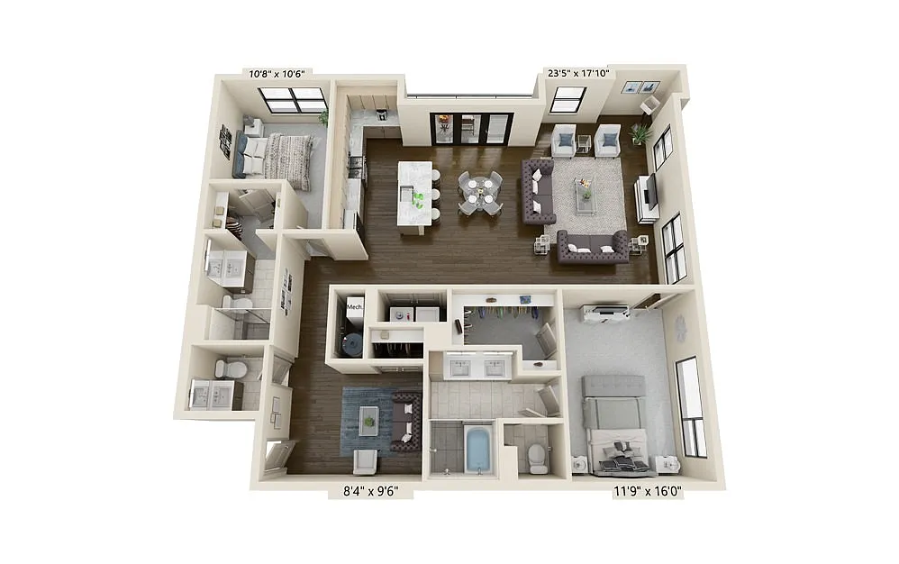Floor plan 2 bedroom 2.5 bath