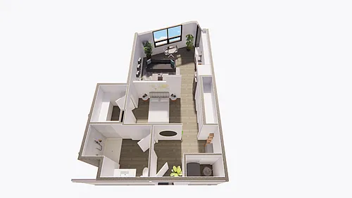 Floor plan Studio One Bath
