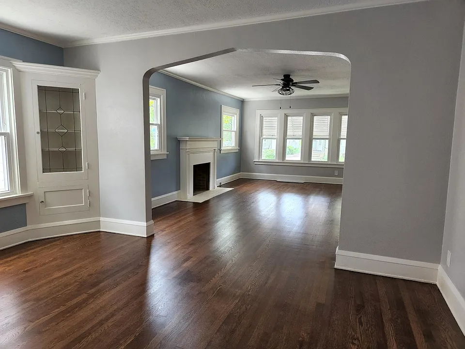 Dining room looking into living room