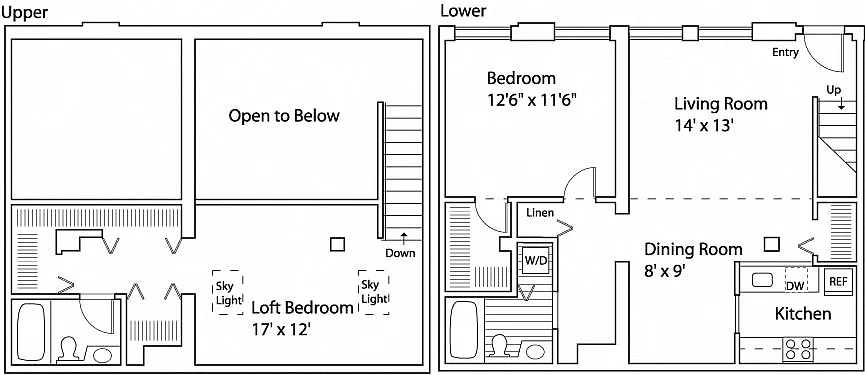 Floor plan 2 Bed 2 Bath - Loft