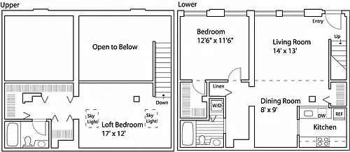 Floor plan 2 Bed 2 Bath - Loft
