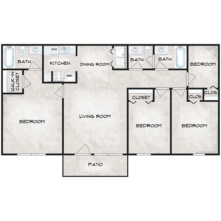 Floor plan 4BD 2BA