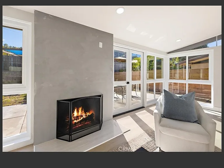 Cozy living room with a fireplace
