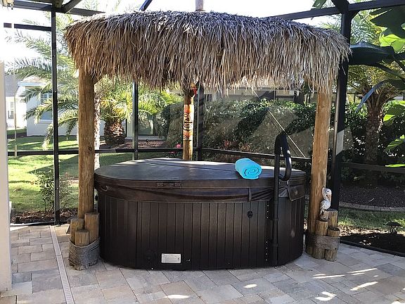 Relax in your tiki hot tub