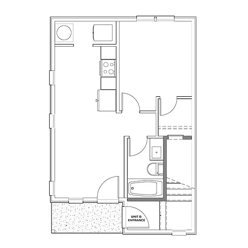 Floor plan 1x1 - 577 sqft - A2