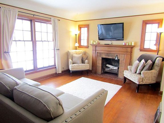 With gleaming hardwood floors