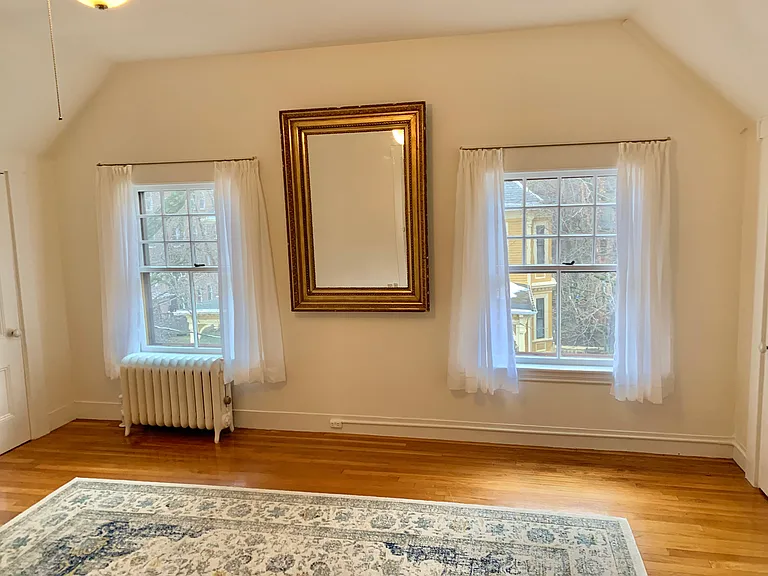 LR with curtains and area carpet